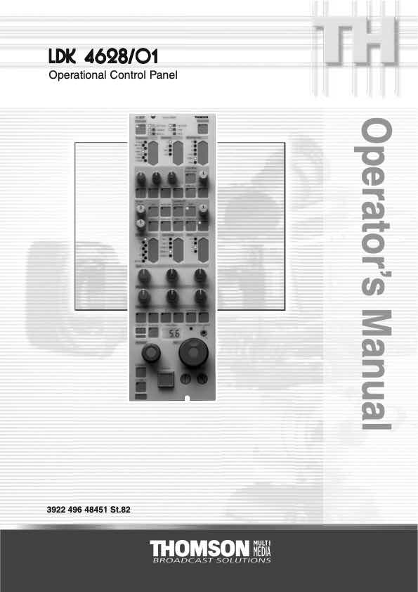 Grass Valley LDK4628 Operational Control Panel technical manual preview