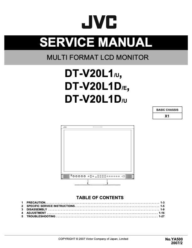 JVC DT-V20 technical manual preview