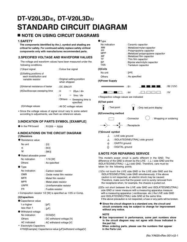 JVC DT-V20L3D technical manual preview