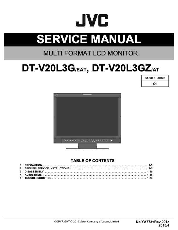 JVC DT-V20L3G technical manual preview