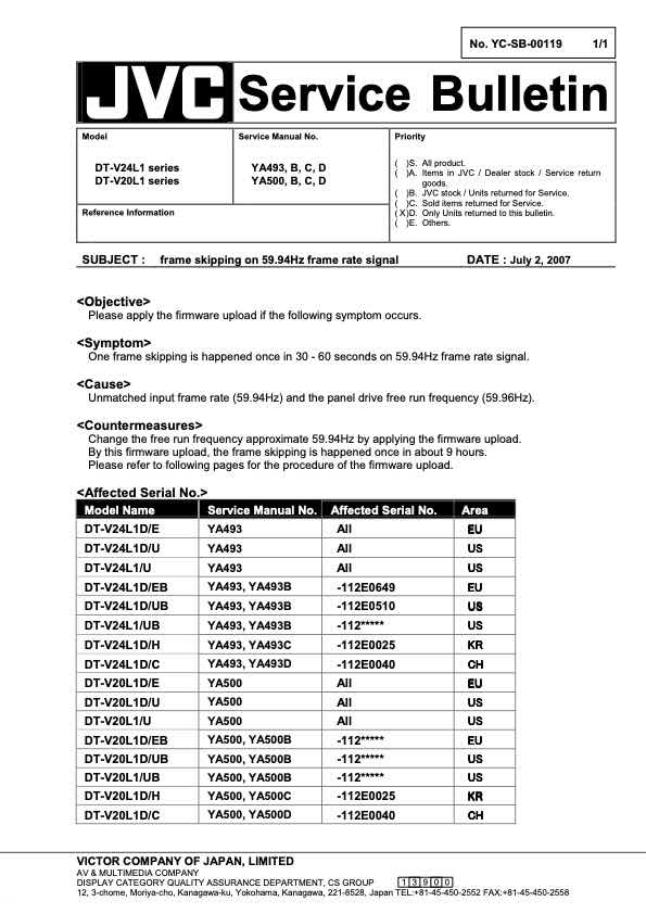 JVC DT-V24 technical manual preview