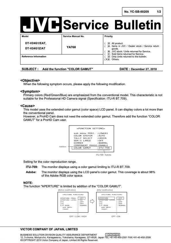 JVC DT-V24G1E technical manual preview