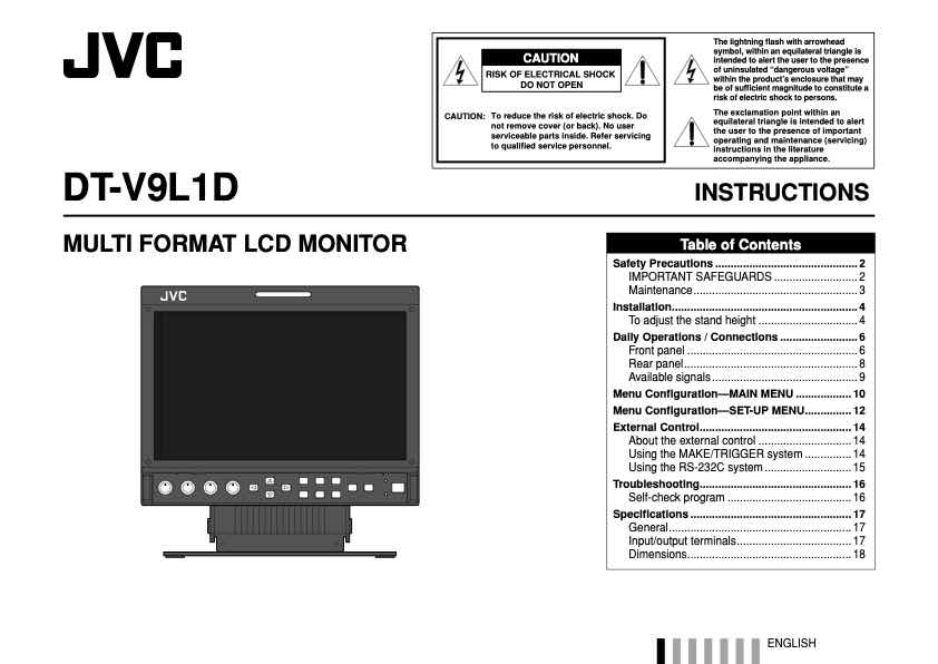 JVC DT-V9 technical manual preview