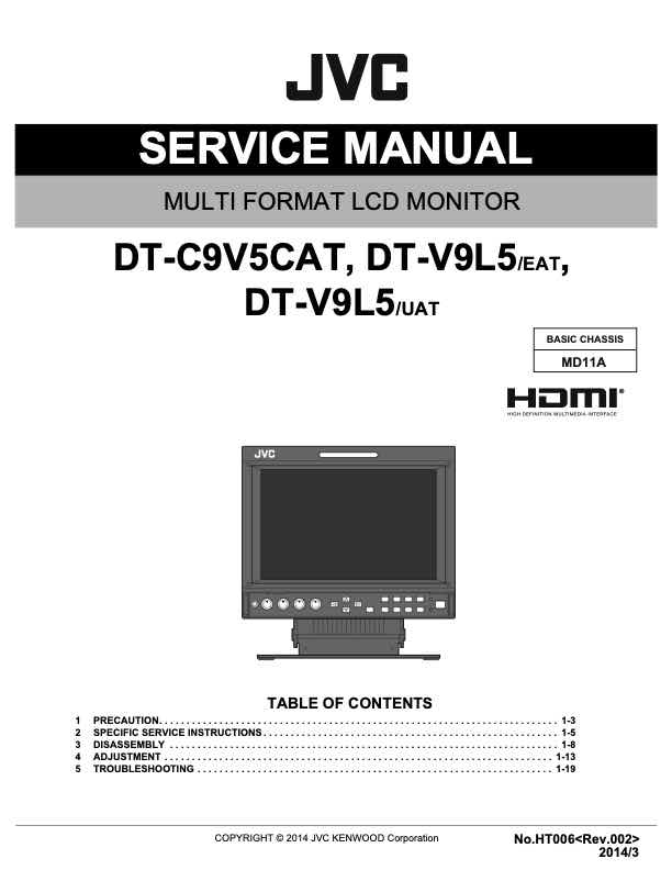 JVC DT-V9L5 technical manual preview