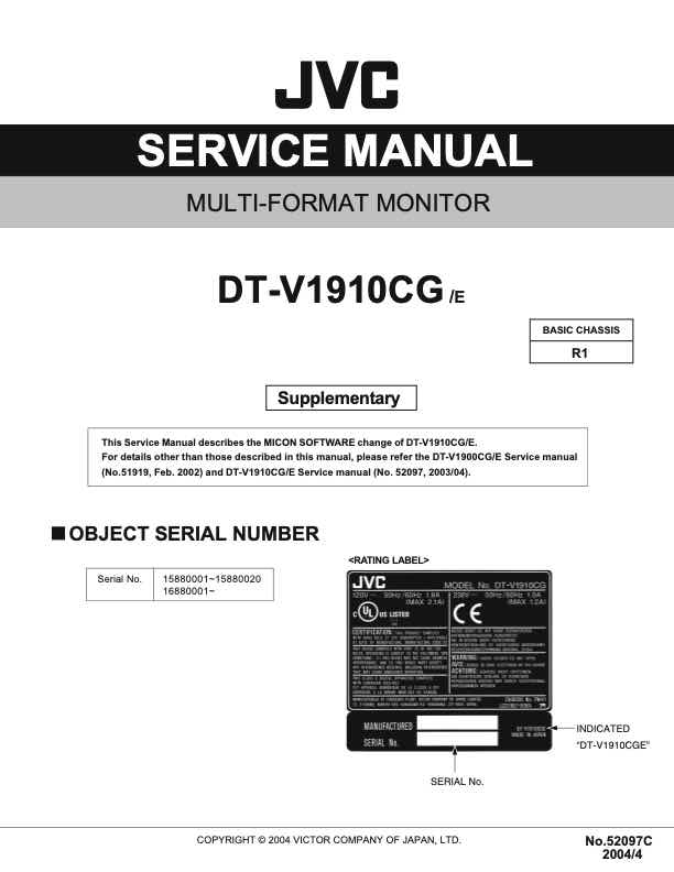 JVC DT_V1910CG technical manual preview