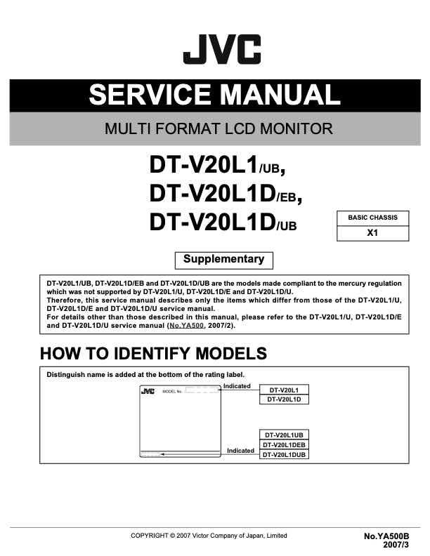 JVC DT_V20L1_UB_ DT_V20L1D_EB_ DT_V20L1D_UB technical manual preview