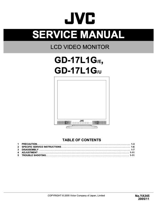 JVC GD-17L1G technical manual preview