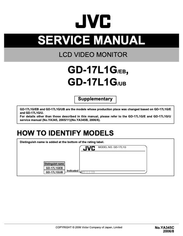 JVC GD-17L1G technical manual preview
