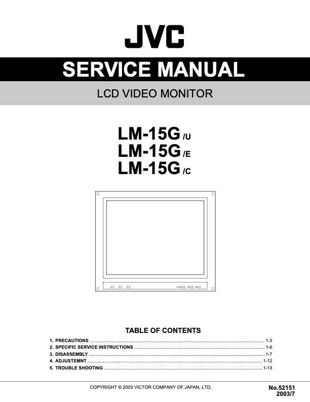 JVC LM-15G technical manual preview