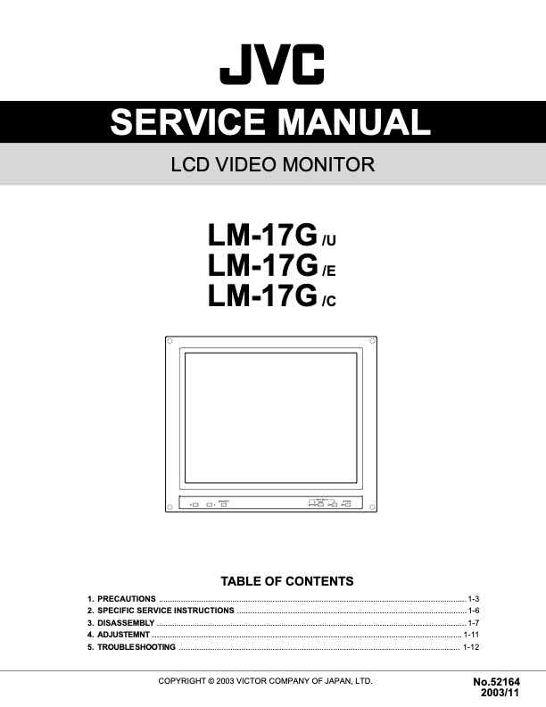 JVC LM-17G technical manual preview