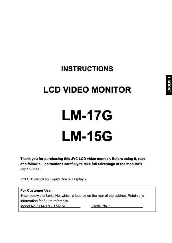 JVC LM-17G technical manual preview