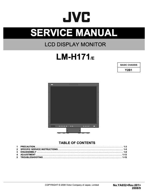 JVC LM-H171 technical manual preview