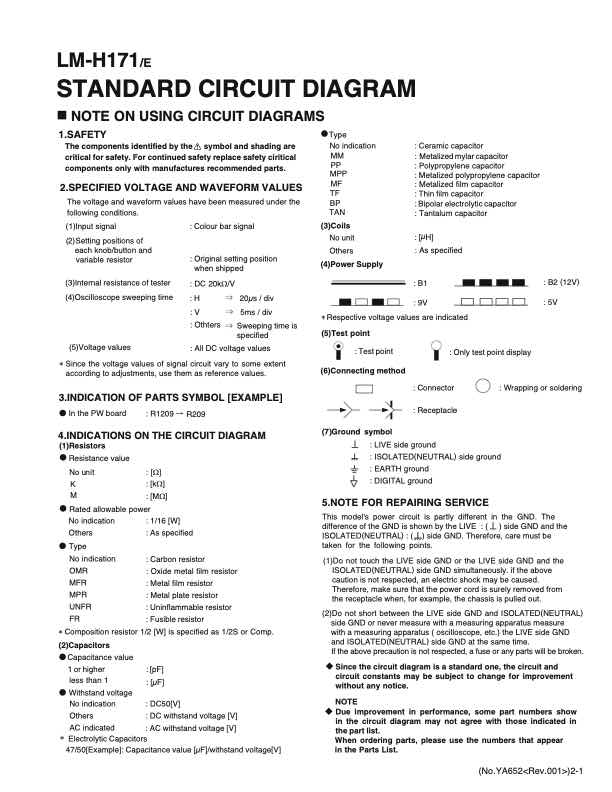 JVC LM-H171 technical manual preview