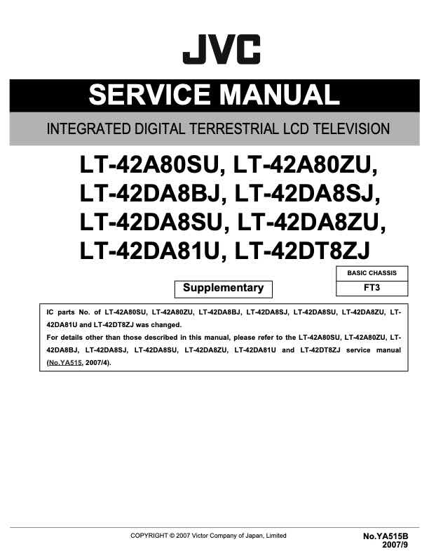JVC LT-42A80S technical manual preview