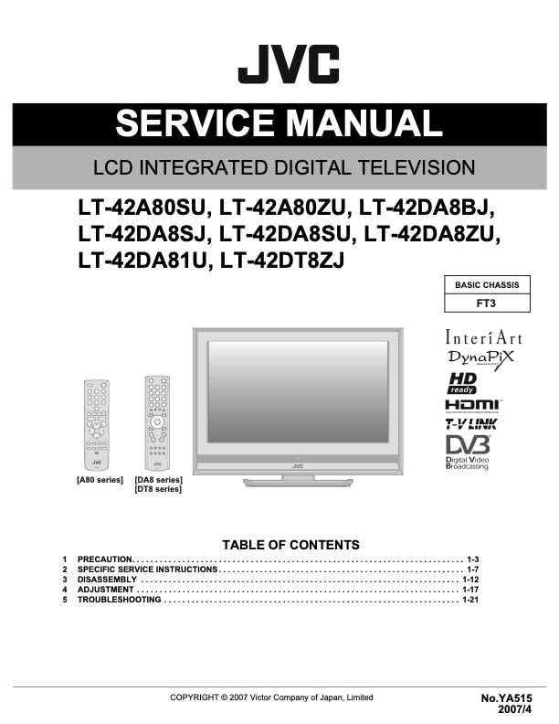 JVC LT-42A80S technical manual preview