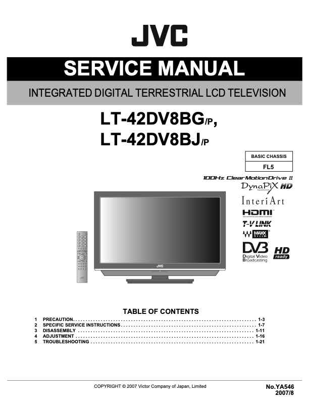 JVC LT-42DV8 technical manual preview