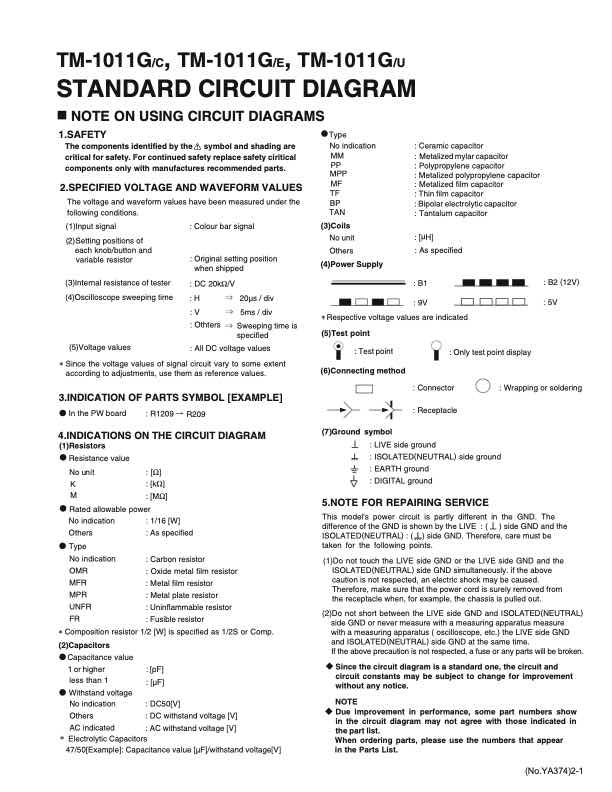 JVC TM-1011EA technical manual preview
