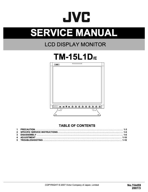 JVC TM-15L1D technical manual preview