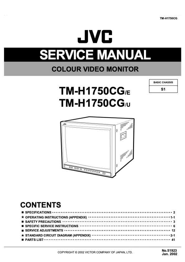 JVC TM-1750CG technical manual preview
