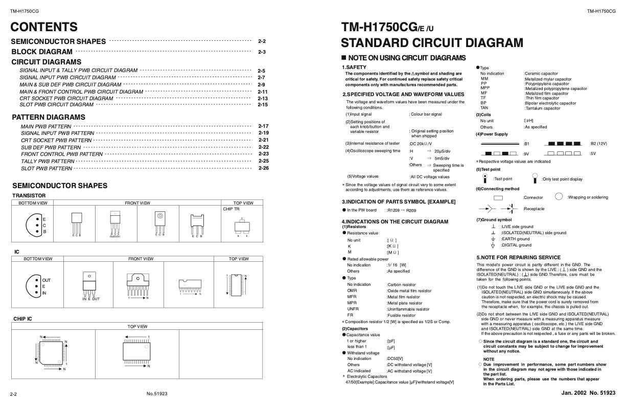 JVC TM-1750CG technical manual preview