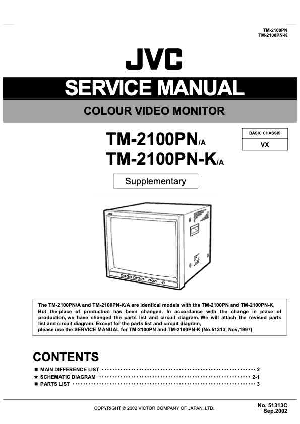 JVC TM-2100PN technical manual preview