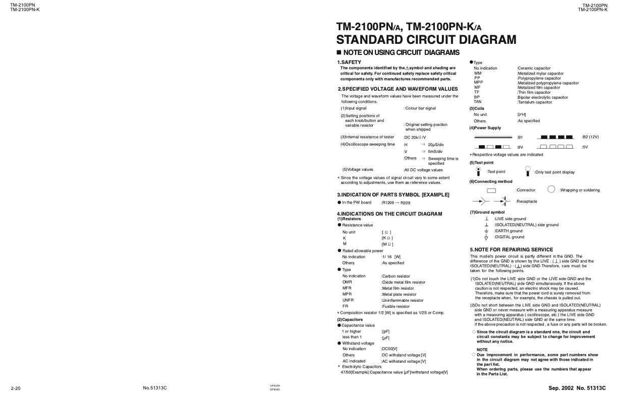 JVC TM-2100PN technical manual preview