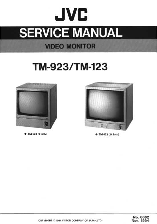 JVC TM-923 technical manual preview