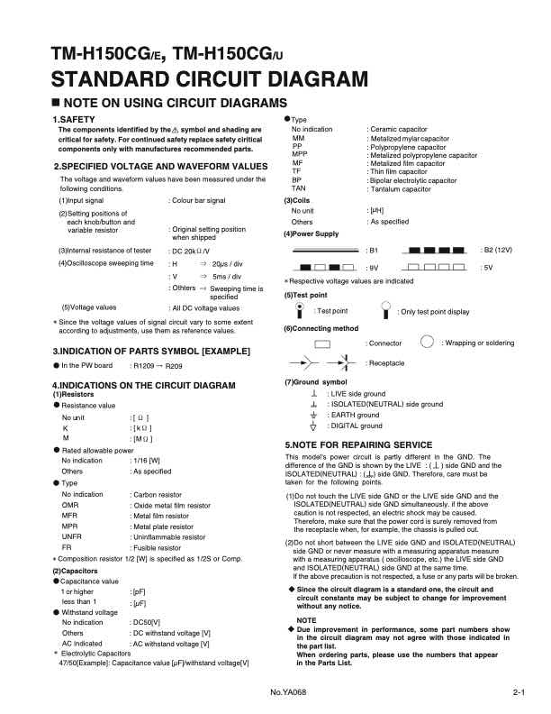 JVC TM-H150CG technical manual preview