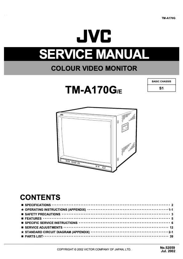 JVC TM_A170G technical manual preview