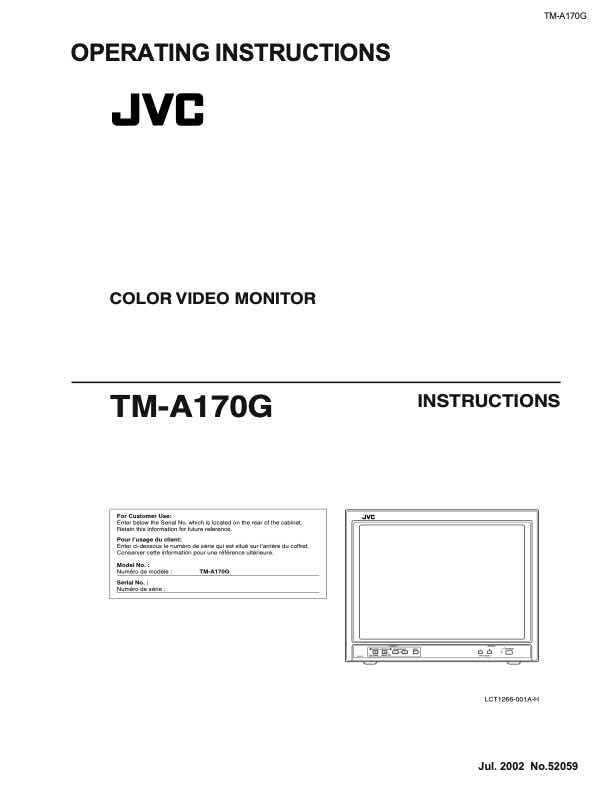 JVC TM_A170G technical manual preview