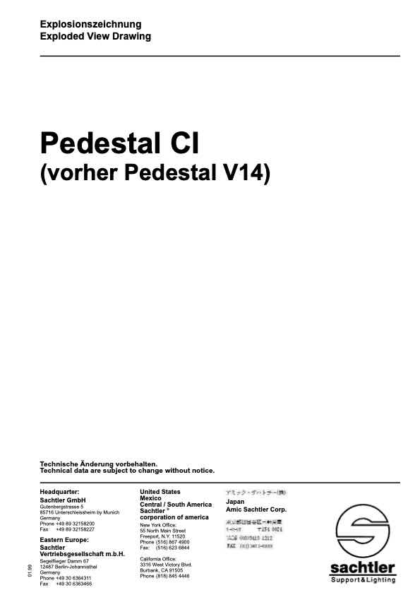 Sachtler Pedestal C I technical manual preview