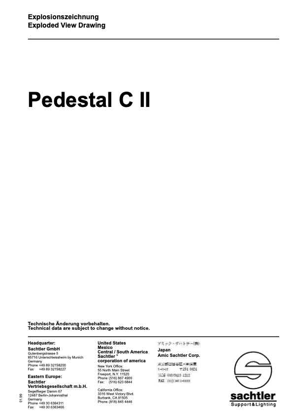 Sachtler Pedestal C II technical manual preview
