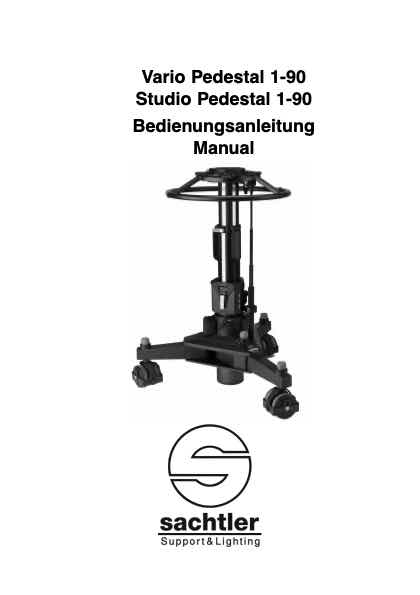 Sachtler Vario Ped 1-90 technical manual preview