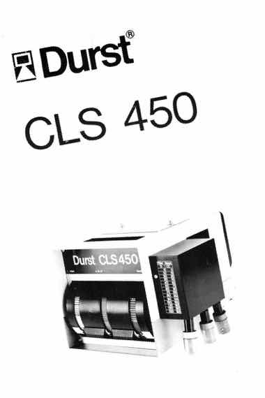 Durst CLS450 technical manual preview