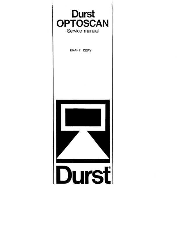 Durst Optoscan technical manual preview