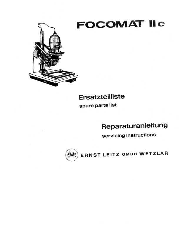 Leitz Focomat technical manual preview