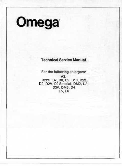 Omega Varios technical manual preview