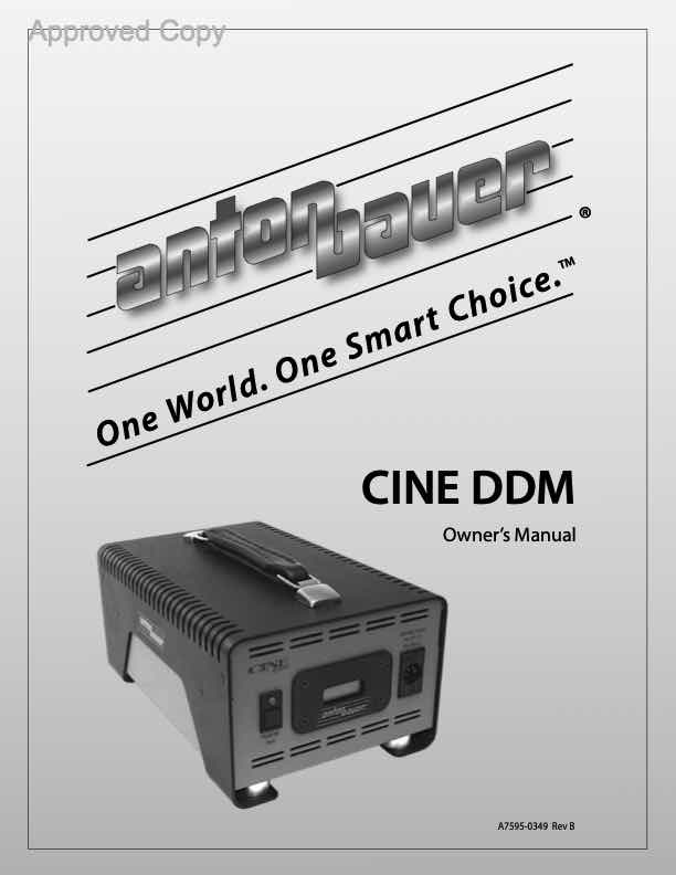 Anton Bauer CineDDM technical manual preview