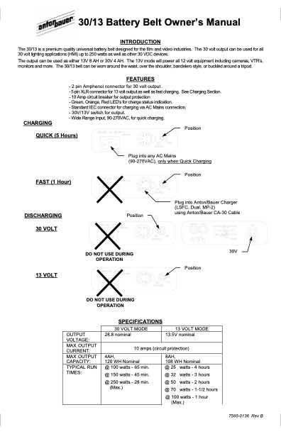 Anton Bauer General Schematics technical manual preview