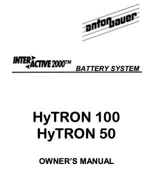 Anton Bauer Hytron 50 technical manual preview