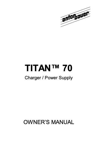 Anton Bauer Titan Twin technical manual preview