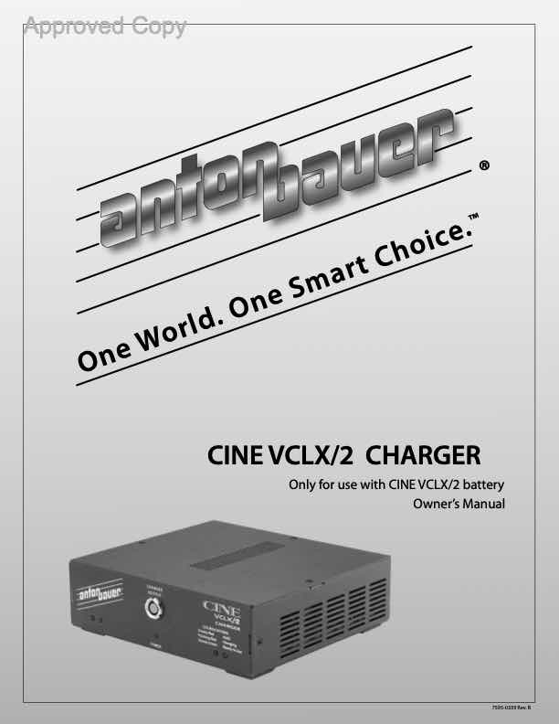 Anton Bauer VCLX technical manual preview