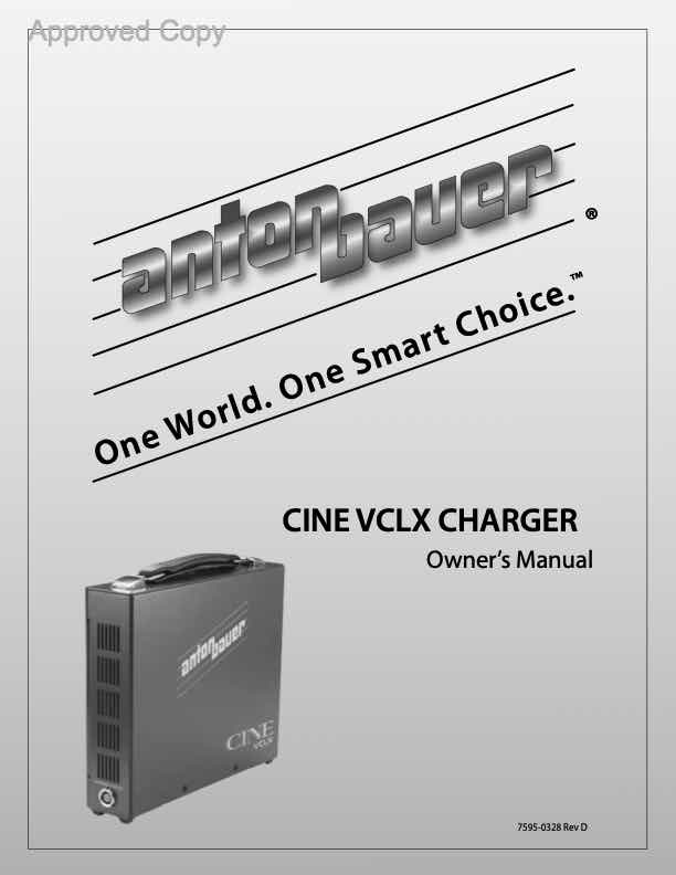Anton Bauer VCLX technical manual preview
