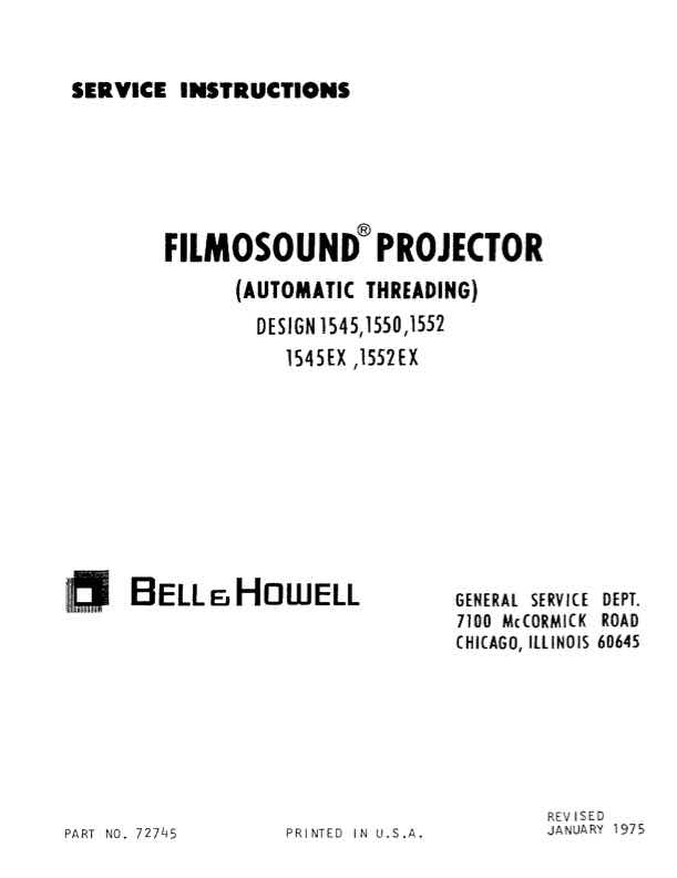 Bell & Howell 1545 technical manual preview