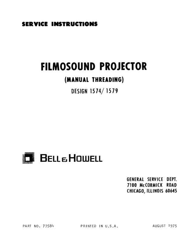 Bell & Howell 1574 technical manual preview