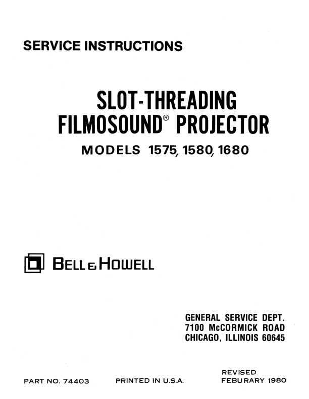 Bell & Howell 1575 technical manual preview