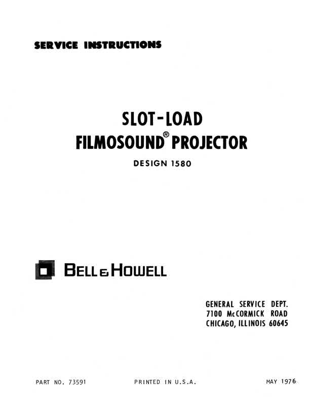 Bell & Howell 1580 technical manual preview