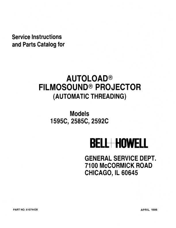 Bell & Howell 1595 technical manual preview