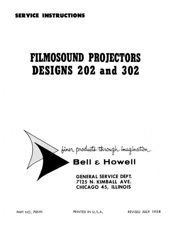Bell & Howell 202 technical manual preview