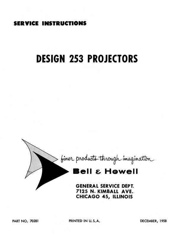 Bell & Howell 253 technical manual preview